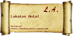 Lakatos Antal névjegykártya
